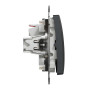 Двоклавішний вимикач з синьою LED  підсвіткою Чорний Sedna Design Schneider Electric SDD114105L