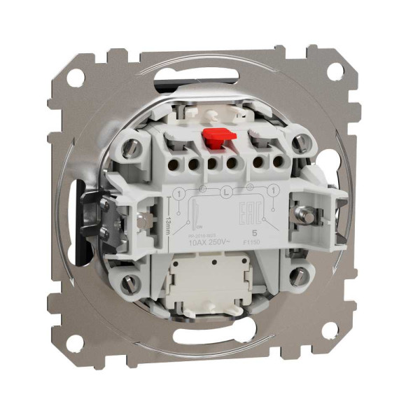 Двоклавішний вимикач з синьою LED  підсвіткою Чорний Sedna Design Schneider Electric SDD114105L