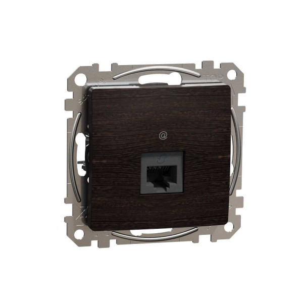 SDD181451. Компютерна розетка однопостова, роз’єм RJ45
кат. 5е UTP, Sedna Design & Elements, Венге - імітація дерева, SDD181451 Schneider Electric