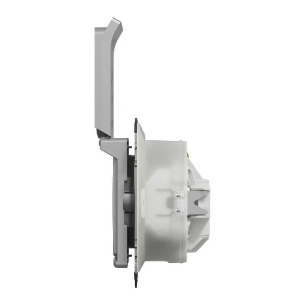 Розетка з заземленням, зі шторками, та з кришкою IP44 Алюміній Sedna Design Schneider Electric SDD213024