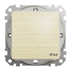 Перемикач однокавішний, Sedna Design & Element з захистом IP44, Береза - імітація дерева, SDD280106, Schneider Electric