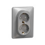 Подвійна розетка 2P+E з заземляючим контактом, Алюміній Sedna Design Schneider Electric SDD313221