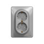 Подвійна розетка 2P+E з заземляючим контактом, Алюміній Sedna Design Schneider Electric SDD313221