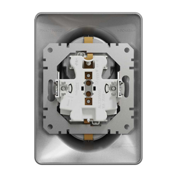 Подвійна розетка 2P+E з заземляючим контактом, Алюміній Sedna Design Schneider Electric SDD313221