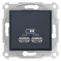 USB РОЗЕТКА SEDNA 2,1A ГРАФІТ, SDN2710270
