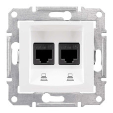 ПОДВІЙНА КОМП'ЮТЕРНА РОЗЕТКА RJ45 STP КАТЕГОРІЯ 6 SEDNA БІЛИЙ, SDN5000121