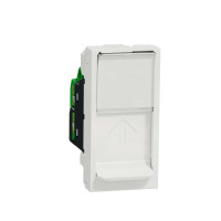 Розетка комп'ютерна RJ45, одинарна категорія 6, UTP, 1 модуль білий, NU341418