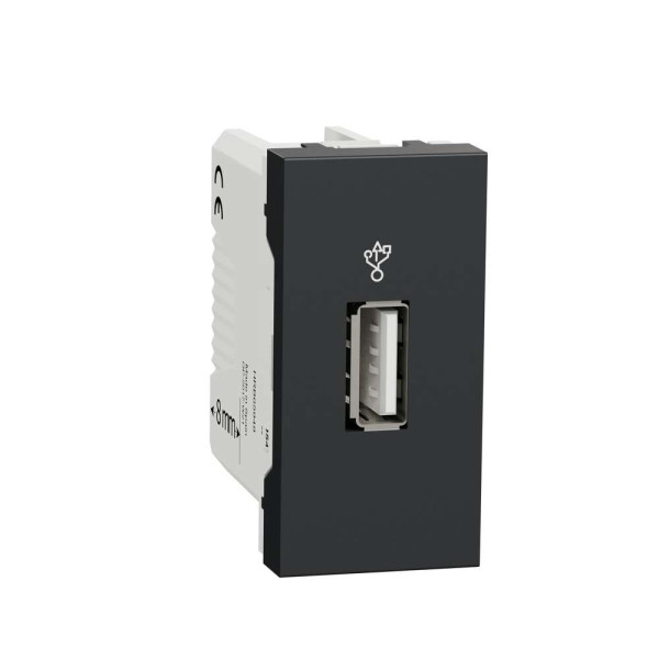 USB-коннектор 1 модуль антрацит, NU342954