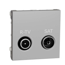 Розетка R-TV SAT прохідна, 2 модулі алюміній, NU345630