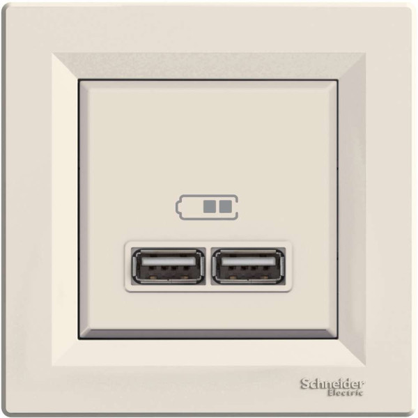 USB РОЗЕТКА 2,1A КРЕМ ASFORA, EPH2700223