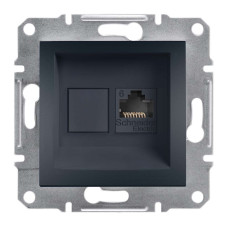 РОЗЕТКА КОМП'ЮТЕРНА RJ45 UTP КАТ.6 ASFORA АНТРАЦИТ, EPH4700171