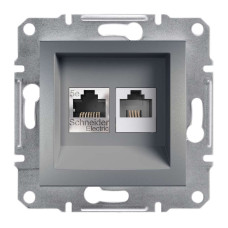 РОЗЕТКА КОМП'ЮТЕРНА RJ45 КАТ. 5Е І ТЕЛЕФОННА РОЗЕТКА RJ12 ASFORA СТАЛЬ, EPH4900162