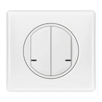 67724. Celiane with NETATMO. Умный беспроводной выключатель 2-клавишный. Цвет Белый