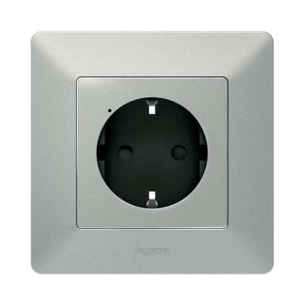 752394. Valena Life with NETATMO. Розумна розетка 2К+З 16А 230В. Колір Алюміній