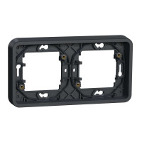 Рамка двомісна горизонтальна IP55, чорна, Mureva Styl Schneider Electric MUR34101