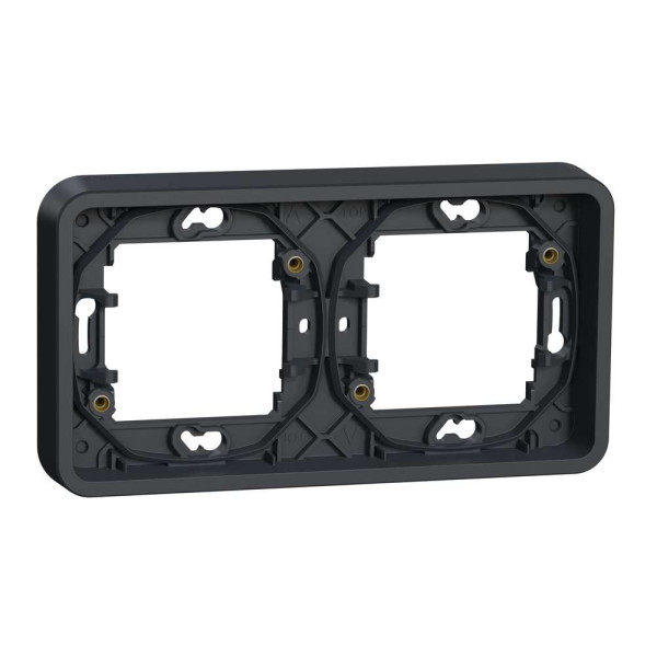 Рамка двомісна горизонтальна IP55, чорна, Mureva Styl Schneider Electric MUR34101