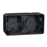Двомісний бокс для поверхневого монтажу IP55, чорний Mureva Styl Schneider Electric MUR37914