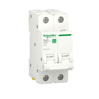 Автоматичний вимикач RESI9 Schneider Electric 10 А, 2P, крива С, 6кА, R9F12210