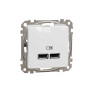 USB розетка тип A+A 2,1A Білий Sedna Design Schneider Electric SDD111401