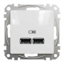 USB розетка тип A+A 2,1A Білий Sedna Design Schneider Electric SDD111401
