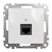 Компютерна розетка, одинарний роз'єм RJ45 CAT6 UTP Білий Sedna Design