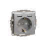 Розетка з заземленням + 2 USB тип А Алюміній Sedna Design Schneider Electric SDD113052