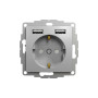 Розетка з заземленням + 2 USB тип А Алюміній Sedna Design Schneider Electric SDD113052