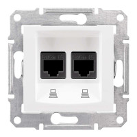 ПОДВІЙНА КОМП'ЮТЕРНА РОЗЕТКА RJ45 UTP КАТЕГОРІЯ 6 SEDNA БІЛИЙ, SDN4800121