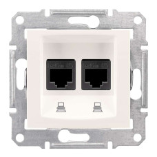 ПОДВІЙНА КОМП'ЮТЕРНА РОЗЕТКА RJ45 STP КАТЕГОРІЯ 6 SEDNA СЛОНОВА КІСТКА, SDN5000123