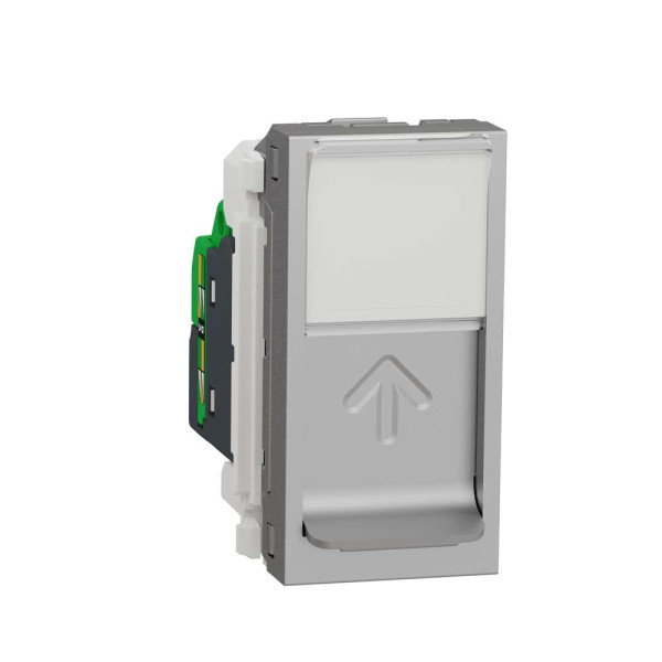 Розетка комп'ютерна RJ45, одинарна категорія 5 UTP, 1 модуль, алюміній, NU341030