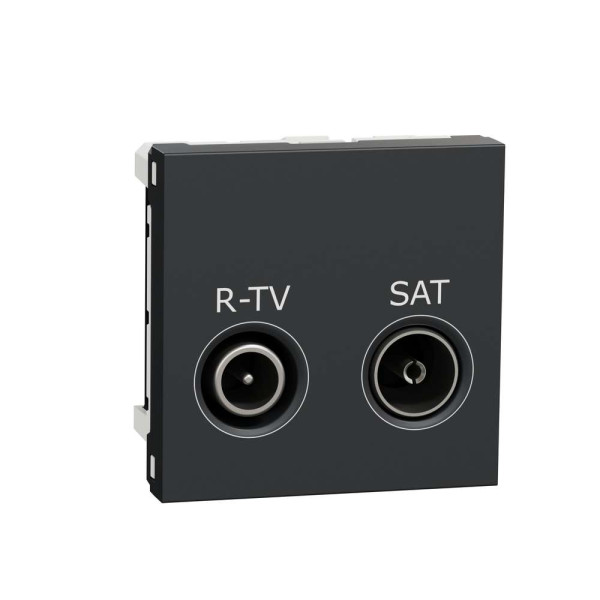 Розетка R-TV SAT прохідна,  2 модулі антрацит, NU345654