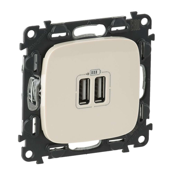 754996. Valena Allure Розетка 2хusb Заряд. Слк