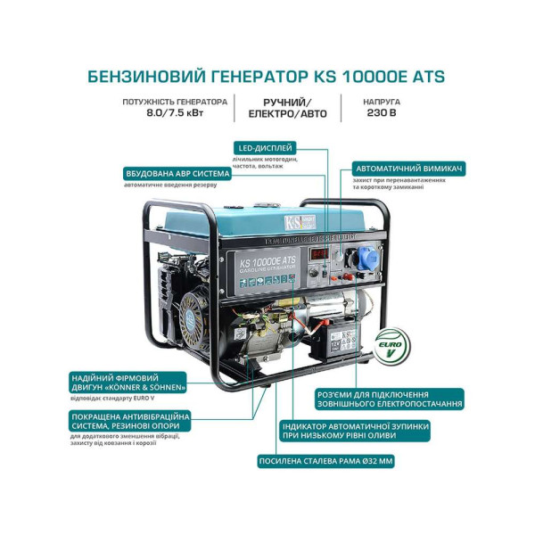 Бензиновий генератор KS 10000E ATS